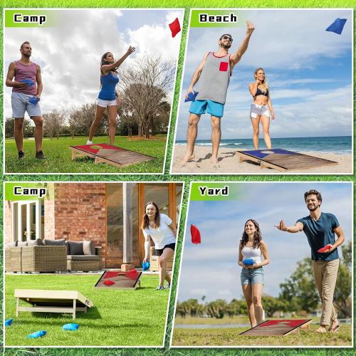 Portable Cornhole Board Set with Bean Bags 2 ft x 1 ft or 3 ft x2 ft or 10.16 * 5.04 Inch Foldable Corn Hole Games for Adults and Kids Indoor or Outdoor Corn Hole Toss Games Backyard Tarvel