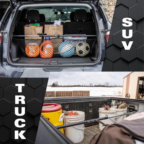 Size 44 to 74 Inches Keeper - Extended Ratcheting Cargo Bar - Adjustable 44 to 74 Inches, Secure Storage for SUVs, Full Sized Trucks, and Trunks