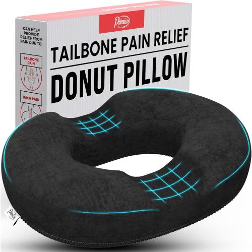 Donut Pillow, Tailbone Pain Relief, Hemorrhoid & Postpartum Cushion for Men and Women, Helps Ease Discomfort from Tailbone, Hemorrhoids, Pregnancy, Surgery (Up to 220 LBS)