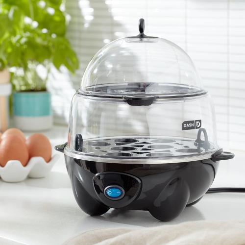 Dash Deluxe Egg Cooker - Boiler, Poacher & Steamer - Includes Measuring & Recipe Guide - Dishwasher Safe - Holds 12 Eggs, Black‼️light dirt and incomplete‼️