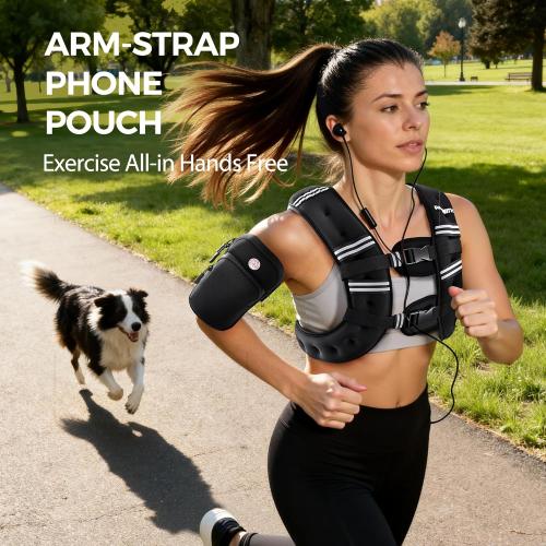 PACEARTH Weighted Vest,6lb/8lb/10lb/12lb/16lb/20lb/25lb/30lb Weight Vest with Reflective Stripe, Body Weight Vests for Women, Men, Weight Loss Workout, Strength Training, Running, Walking, Jogging