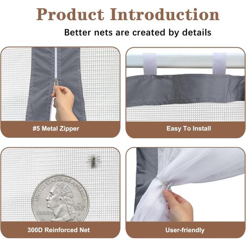 SCOCANOPY Replacement Mesh sidewall for Most 12x12 Canopy Or Gazebo,(Grey)