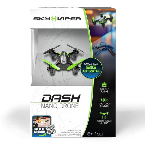 Sky Viper Dash Nano Performance RC Drone, Fast Safe Indoor Flying, Rechargeable Battery