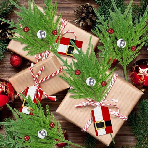 16 Pcs Artificial Pine Branches Fake Greenery Norfolk Pine Picks 17'' Artificial Christmas Berry Stems Xmas Pine Needles for Holiday DIY Crafts Flower Arrangements Decoration