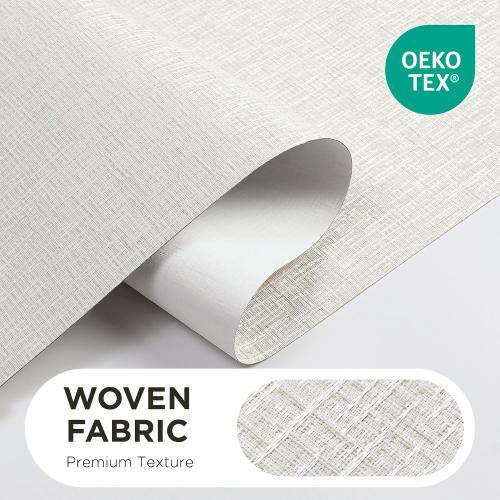 Joydeco Cordless Blackout Roller Shades, Premium Woven Fabric Blinds for Indoor Windows, Thermal Insulated UV Protection Roller Window Shades for Home and Office (Lvory, 34” W x 72” H)