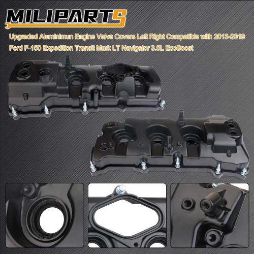 Upgraded Aluminum Engine Valve Covers Left Right Compatible with Ford F-150 Expedition Transit Mark LT Navigator 3.5L EcoBoost 2013-2019
