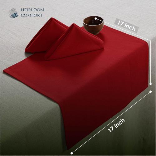 Red Cloth Napkins 17 x 17 Inch, Soft, Absorbent, Durable, Reusable, Washable Fabric, Set of 12 - Perfect Table Napkin for Dinner, Fall, Weddings, Holiday, Christmas, Everyday Use