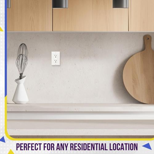 ENERLITES Decorator Light Switch or Receptacle Outlet Wall Plate, Size 1-Gang 4.50 Inches x 2.76 Inches, Unbreakable Polycarbonate Thermoplastic, 8831-W-10PCS, White (10 Pack), UL Listed