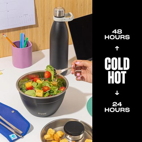 S'well Stainless Steel Water Bottle, 25oz, Onyx, Triple Layered Vacuum Insulated Containers Keeps Drinks Cold for 48 Hours and Hot for 24, BPA Free, Perfect for On the Go