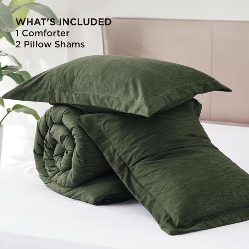 Bedsure King Comforter  Dark Green Soft Bedding for All Seasons, 1 King Size Comforter (104 in x 90 in)