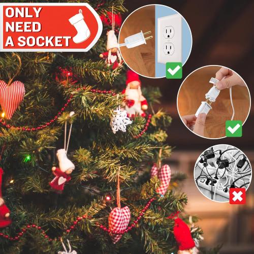 Christmas Village Lights with 10 LED Warm-White Bulb,Decoration for Christmas Village Houses,Halloween Holiday,C7 Light Cord