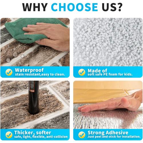 Art3d 10-Pack 52.5 Sq.Ft Faux Brick 3D Wall Panels Peel and Stick in Gray Brown, Self Adhesive Waterproof Foam Wallpaper for Bedroom, Bathroom, Kitchen