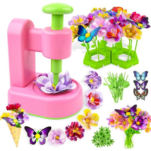Nicella Fabric Flower Bouquets Toys,Flower Making Kit-DIY Craft Kits Toys for Kids,DIY Build Your Flowers Bouquet, Arts and Crafts for 3 4 5 6 7 8 Year Old Girl Birthday Gifts Ideas