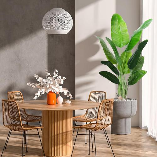 HAIHONG Artificial Bird of Paradise Plant, Fake Tree with Realistic Leaves and Durable pots, Adjustment-Free Branches Artificial Tree for Indoor Outdoor Home Decor (5FT 2Packs)