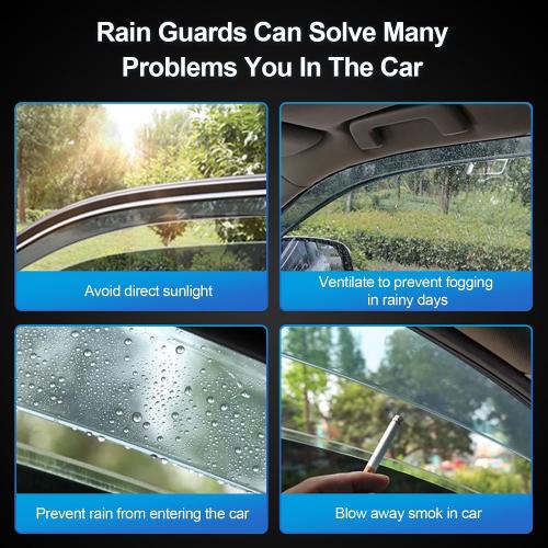window deflectors smoke tinted tape on side window vent visor deflectors rain guards compatible with Ford bronco sport 2021-2026 4pcs fw0565