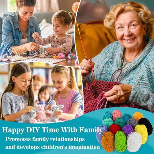 MAQIHAN 15x20g Acrylic Yarn for Crocheting - Soft Knitting Yarn for Crafts Multicolor Skeins for Crocheting DIY Bulk for Handicraft Knitting Scarves Ideal Gift for Beginners Adults