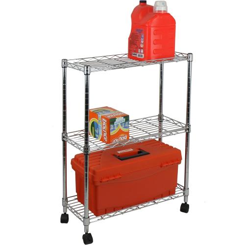 Oceanstar 3-Tier Shelving All-Purpose Utility Cart, Chrome