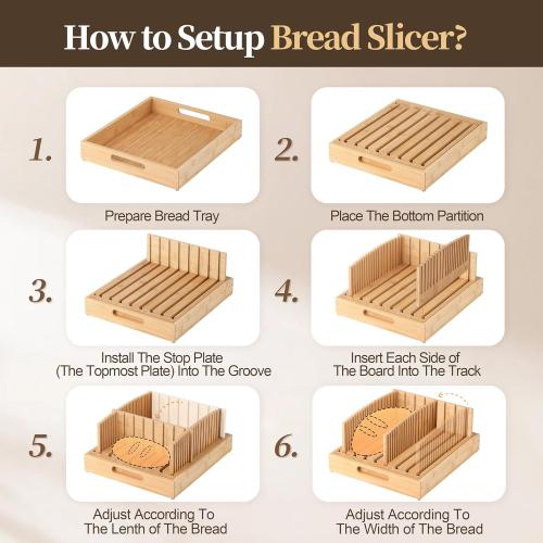 Bread Slicer for Sourdough Rounds & Homemade Bread, 10.5″ Adjustable Large Wide Capacity, Perfect for Artisan Loaves, Durable & Easy to Use – The Ideal Gift for Baking Enthusiasts