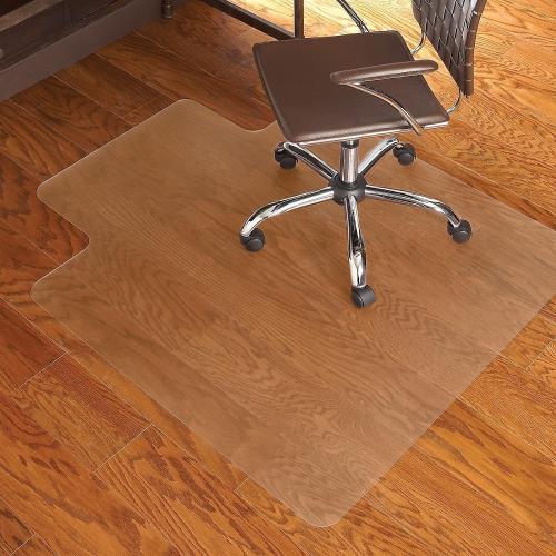 Staples Office Chair Mat, Clear Floor Mats with Lip, Hard Floors, Textured Underside, Extended Under-Desk Coverage, Smooth Glide