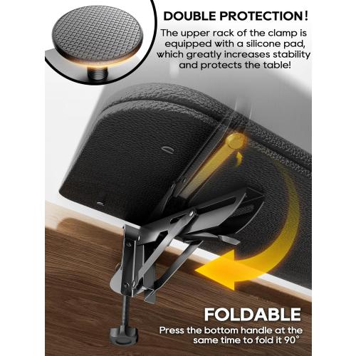 Black 30 NODOCA Arm Rest for Desk, Ergonomics Wrist Rest, Desk Extender, Soft Sponge Built-in, Comfortable Arm Support for Desk, Wrapped in Eco-Friendly Leather, Foldable Elbow Rest for Desk(1, Black, 30'')