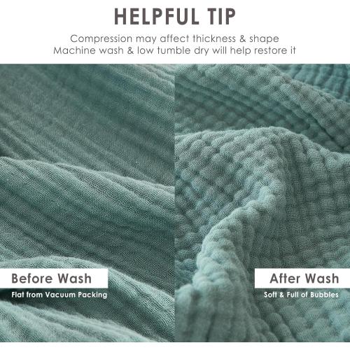 EMME Muslin Throw Blanket 100% Cotton Blankets for Couch Breathable Gauze All Season Soft and Lightweight Pre-Washed (Teal, 50x70)