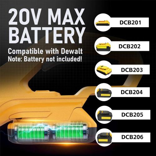 Cordless Snow Shovel Compatible with DeWalt 20V MAX Battery (NO Battery) 12 Wide & 7 Deep Cordless Snow Blower &10-Inch Polyurethane Auger, Directional Plate for Driveway, Side Walk