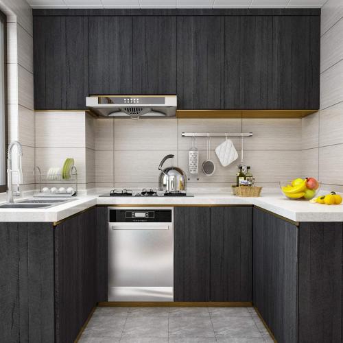 WESTICK Large Black Wood Wallpaper Peel and Stick Wood Grain Contact Paper 36x394 Wooden Wallpaper Self Adhesive Removable Wooden Vinyl Countertop Contact Paper for Kitchen Countertops Desk Cabinets