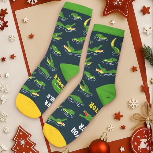 Sloth Capybara Llama Duck Flamingo Goat Frog Cow Penguin Bee Dinosaur Alligator Shark Horse, Animals Christmas Socks