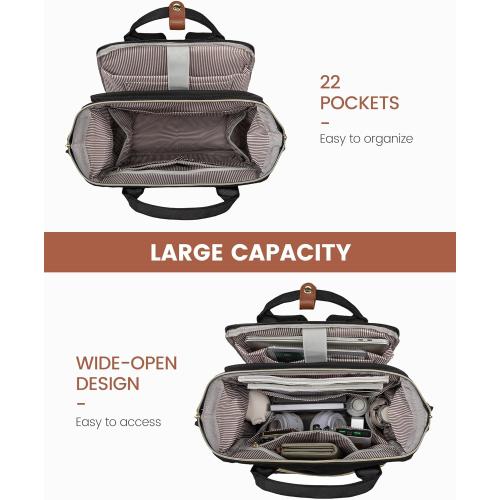 LOVEVOOK Laptop Backpack for Women, 17.3'' Waterproof Nurse Bag Teacher Work Backpack Purse for Women, Travel Computer Backpack for College Office Business Ladies