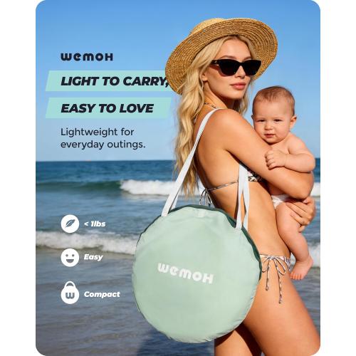 Baby Beach Tent, 2026 Upgrade Pop-Up UPF 50  Sun Protection with Mosquito Net Shelter Canopy Portable Outdoor Shade Summer Essentials for Babies Toddlers- Green Leaves