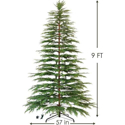 Christmas Tree - Christmas Decorations - 9 Ft Pre-Lit Twinkle Artificial Christmas Cypress Tree with 430 LED Lights- Xmas Holiday Decor for Indoor Home Party Living Room Office Decoration