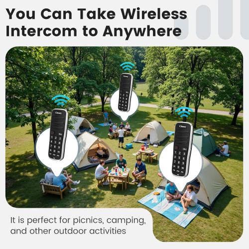 Wireless Intercoms for Home, Rechargeable & 1 Mile Range (5280ft)