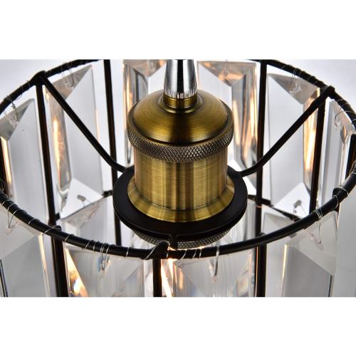 Elegant Lighting Living District Indoor Modern Home Decorative Bright Ceiling Blair Collection Pendant D7.1 H11.5 Lt:1 Oil Rubbed Bronze Finish