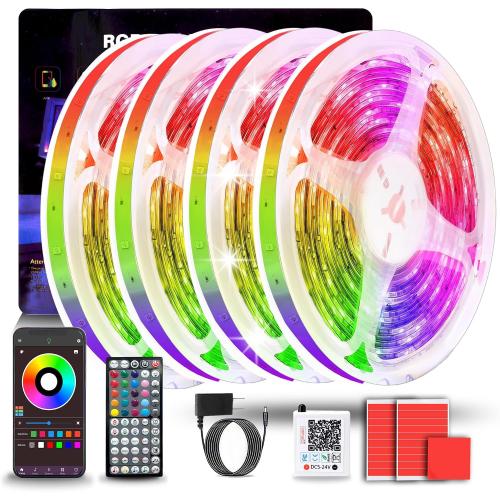 NBBUFF Led Lights for Bedroom 400FT (4 Rolls of 100ft), Color Changing RGB Led Strip Lights with 60 Keys Remote and App Control, Music Sync Led Lights for Room Party Home Decor