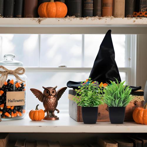 Der Rose 2 Pack Fake Plants Small Artificial Potted Plants Faux Plants Black Bathroom Accessories for Home Office Desk Bathroom Decor Indoor