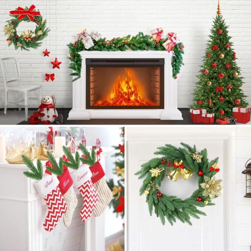 Hananona 150 Pcs Artificial Pine Branches Christmas Greenery Pine Picks DIY Cedar Picks and Sprays Accessories for Christmas Garland Wreath and ChristmChristmas Home Decor (150, Green)