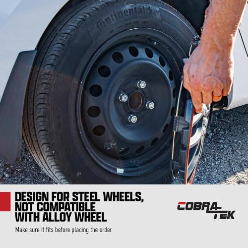 Set of 4 Hubcaps Wheel Cover Black Red Universal, Fits Steel Wheels, Tapas para Rines, (15” inch R15), Fits Toyota Corolla Honda Civic Nissan Altima Sentra Chevy Mazda Dodge Ford