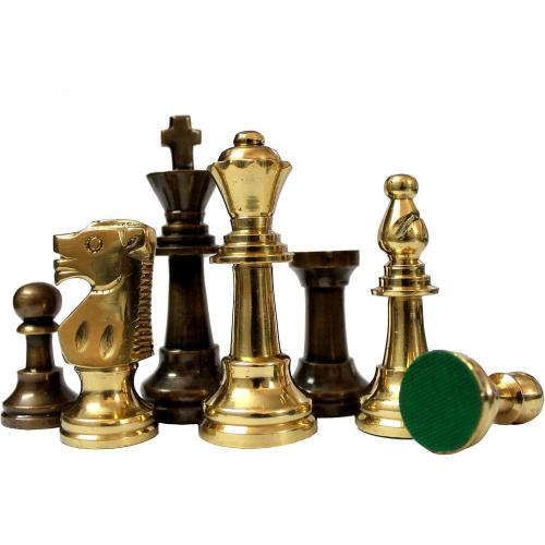 StonKraft Collectible Green Marble Chess Board Set   Brass Crafted Pieces Pawns - Decorative Stone Chess - Home Décor - 15 Inches