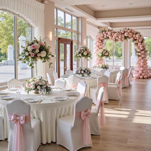 NSSONBEN 8 pk Ivory Round Spandex Tablecloth 72 in with Ruffled Skirt,Wrinkle Free High-Stretch 132 inch Fitted 6ft Cream Table Cloths Round Spandex Table Covers 6ft for Party Wedding Banquet Dinning