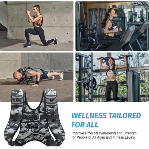 ZELUS Weighted Vest, 6lb/8lb/12lb/16lb/20lb/25lb/30lb Weight Vest with Reflective Stripe for Workout, Strength Training, Running, Fitness, Muscle Building, Weight Loss, Weightlifting
