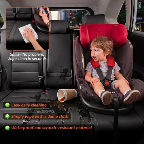Ranaya Custom Fit Seat Covers for Subaru Forester 2019–2024 (2.5i, Premium, Sport, Limited, Touring) & 2022–2026 Wilderness, Full Set Front & Rear, Waterproof Leatherette, Pet & Kid Friendly (Black)