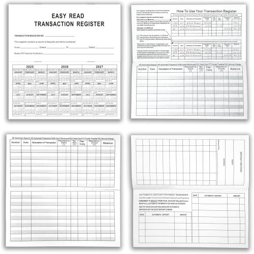 6×3 Thick Paper Check Registers for Personal Checkbook - Blank Ledger Transaction Registers for Personal or Business Bank, Saving Account, Deposit & Credit Card (12)