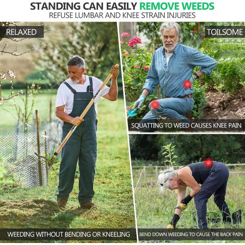 BellaJoyz Weed Puller, Stand Up Weed Puller Tool with Long Handle & 4-Claw Steel Head, 3-Sectioal Pole Design, Garden Hand Weeding Tool - Easily Remove Weeds Without Bending, Pulling,or Kneeling