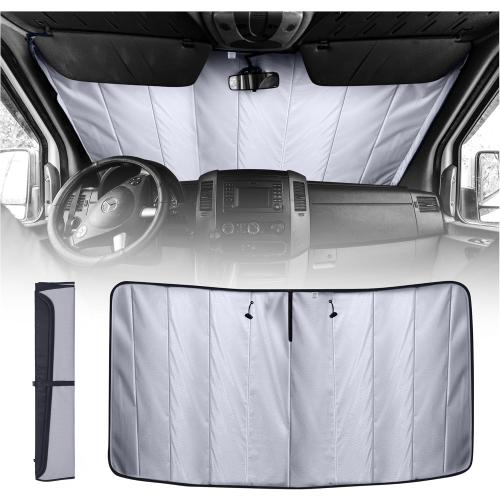 Living in a Bubble Insulated Blackout Windshield Cover for Mercedes Sprinter NCV3 & VS30, 2007-23, All-Weather Sprinter Van Accessories, Vanlife Must Have Windshield Sun Shade and Van Life Essentials