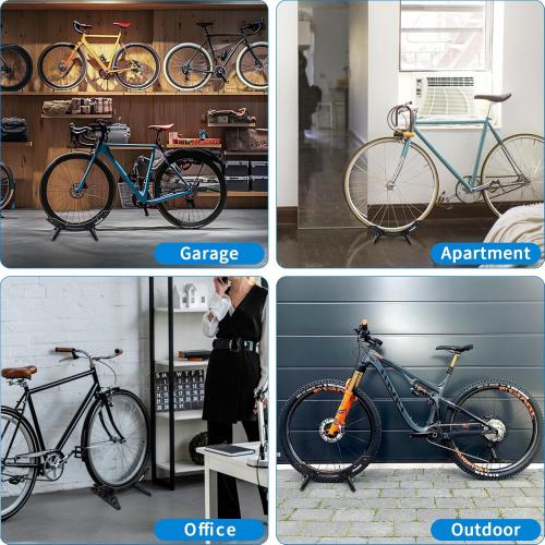 WILDKEN Bike Stand, Bike Stand Floor for Home/Garage Adjustable Bicycle Stand Bike Parking Rack Fit Road, Mountain, MTB, BMX, E-bike, Scooter, Fat Tire Bikes (Black)