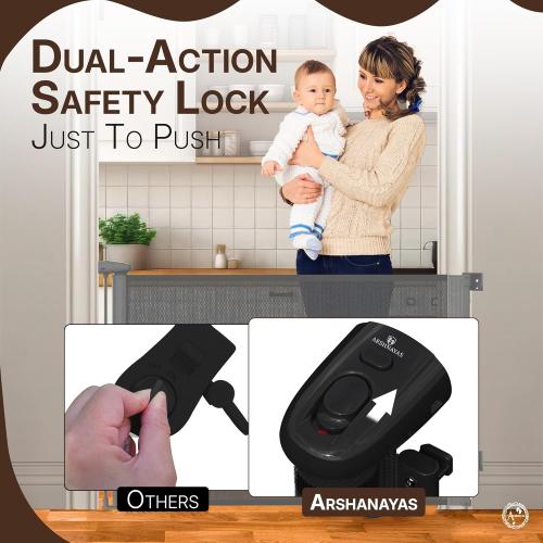 Arshnayas Retractable Baby Gate – 35 Tall, 55 Wide Mesh Safety Gate for Dogs & Babies, Indoor/Outdoor Use for Stairs, Doorways, Hallways, Deck & Porch – Easy One-Handed Wall Mount Design