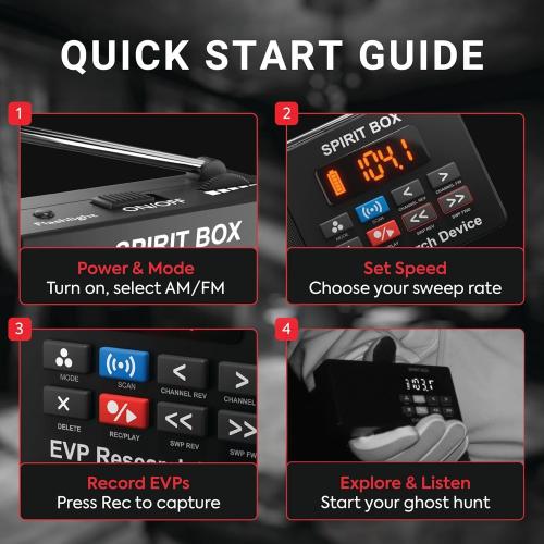 Spirit Box — Ghost Hunter’s Choice Equipment Kit with 32 GB Micro SD & Integrated Flashlight for Ultimate Paranormal Investigations and EVP Sessions