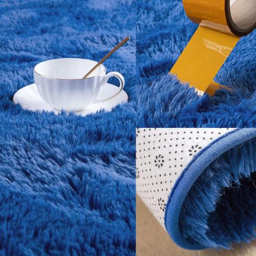 Kelarea Area Rug for Living Room, 3x5 Non-Slip Navy Blue Rug Fluffy Soft Shag Rugs, Fuzzy Shaggy Plush Carpet for Bedroom, Nursery Rooms, Home Dorm