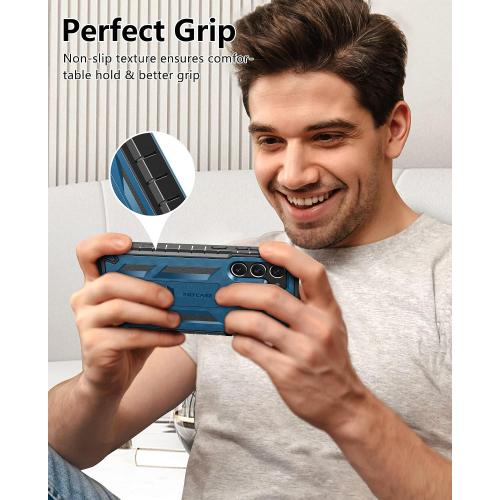 FNTCASE for Samsung-Galaxy S23 Plus Case, Built-in Screen Protector Blue