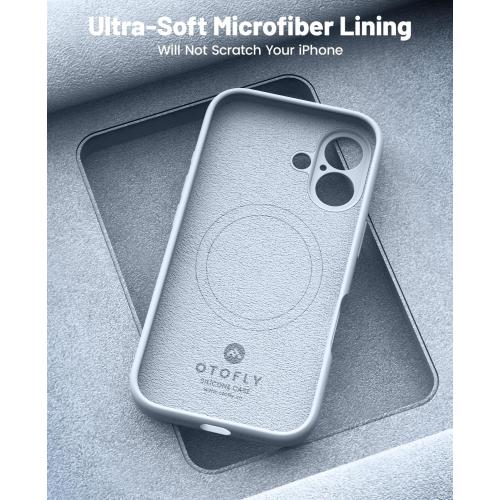 OTOFLY Compatible with iPhone 16 Case, Compatible with MagSafe, Shockproof Magnetic Silicone Case for iPhone 16,[Military Grade Protection] [2 Pack Screen Protectors], Baby Blue
